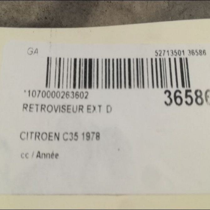 Retroviseur exterieur manuel droit occasion CITROEN C35 3