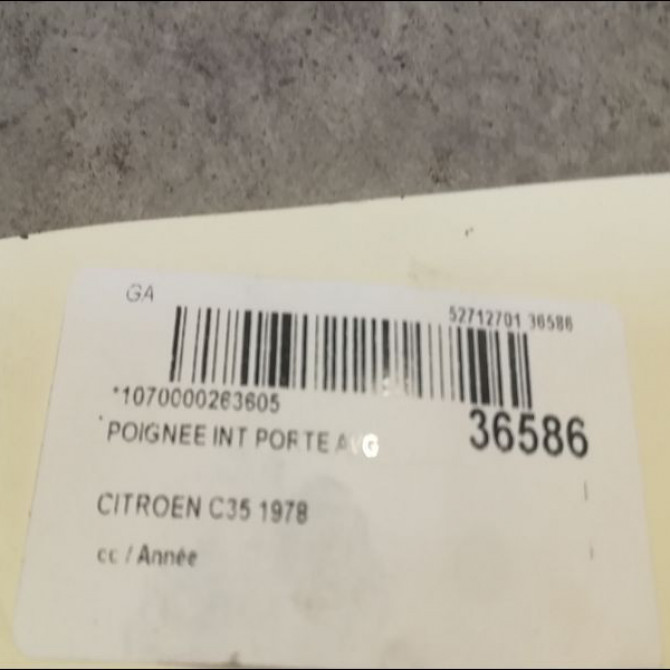 Poignee int porte avg occasion CITROEN C35 2
