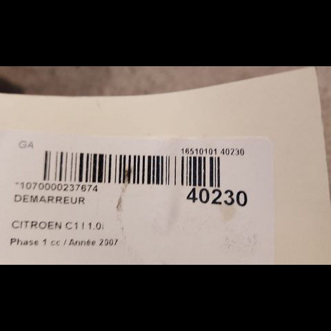 Démarreur occasion CITROEN C1 I Phase 1 06-2005->11-2008 1.0i 5802AN 4