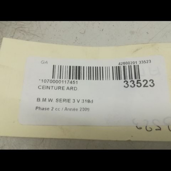 Ceinture arrière droite occasion B.M.W. SERIE 3 V Phase 2 09-2008->12-2011 318d 72117244209 4