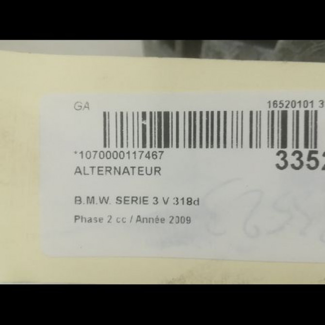 Alternateur occasion B.M.W. SERIE 3 V Phase 2 09-2008->12-2011 318d 4
