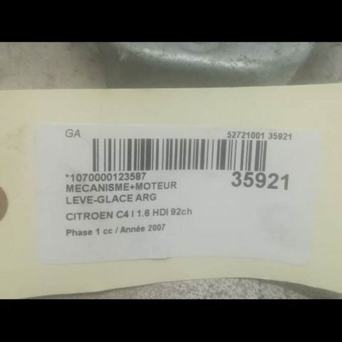 Mecanisme+moteur leve-glace arg occasion CITROEN C4 I Phase 1 11-2004->07-2008 1.6 HDI 92ch 9223G9 3