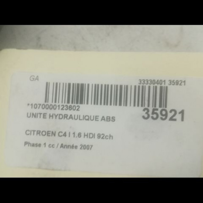 Unité hydraulique ABS occasion CITROEN C4 I Phase 1 11-2004->07-2008 1.6 HDI 92ch 4541Q2 3