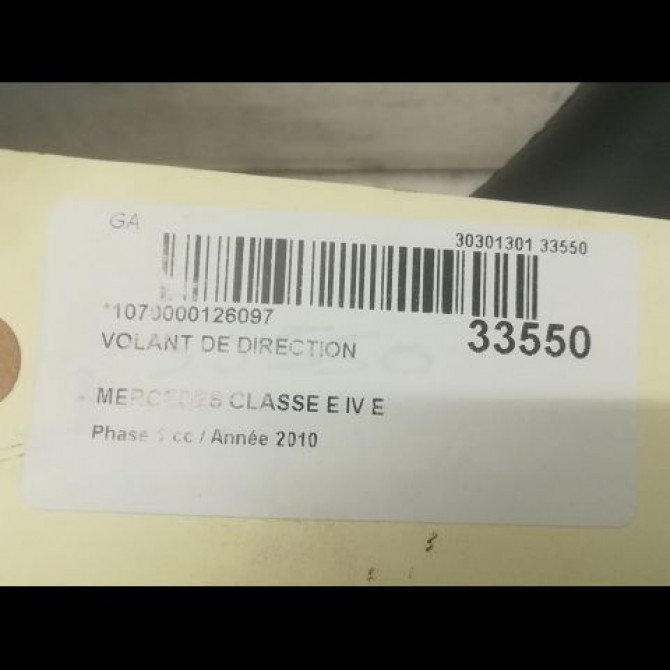 Volant de direction occasion MERCEDES CLASSE E IV Phase 1 03-2009->11-2012 E 350 CDI 231ch 21846001189E38 3