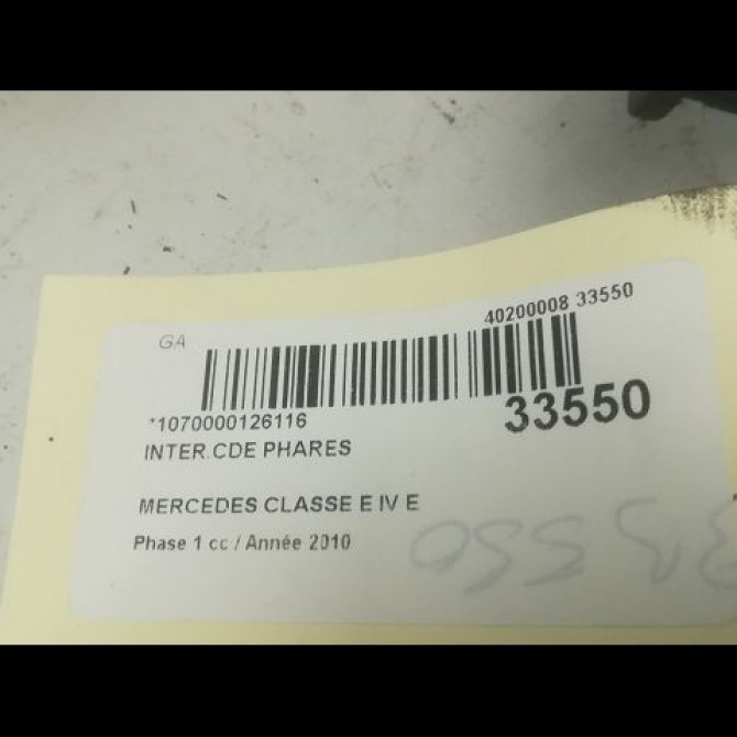 Interrupteur commande de phares occasion MERCEDES CLASSE E IV Phase 1 03-2009->11-2012 E 350 CDI 231ch 21290016289051 3