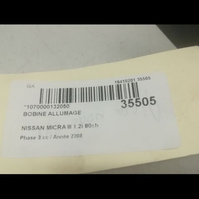 Bobine allumage occasion NISSAN MICRA III Phase 3 11-2007->11-2010 1.2i 80ch 22448AX001 2
