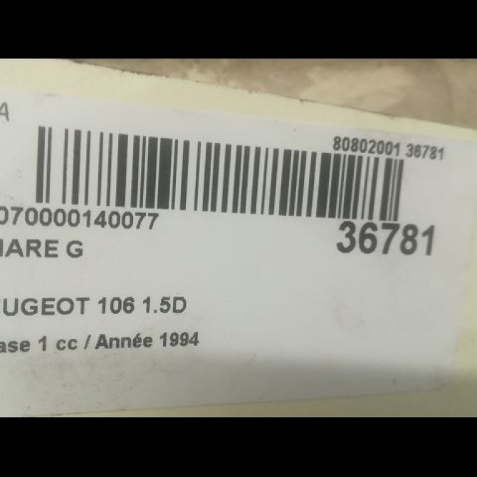 Phare gauche occasion PEUGEOT 106 Phase 1 09-1991->04-1996 1.5D 6204C7 3