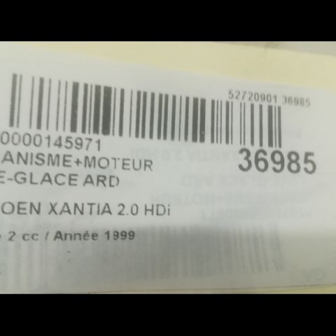 Mecanisme+moteur leve-glace ard occasion CITROEN XANTIA Phase 2 12-1997->06-2001 2.0 HDi 90ch 3