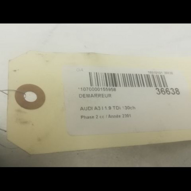 Démarreur occasion AUDI A3 I Phase 2 10-2000->06-2003 1.9 TDi 130ch 3
