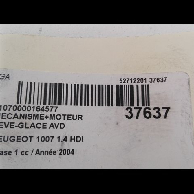 Mecanisme + moteur lève-glace avant droit occasion PEUGEOT 1007 Phase 1 04-2005->12-2010 1.4 HDI 9222Q8 3