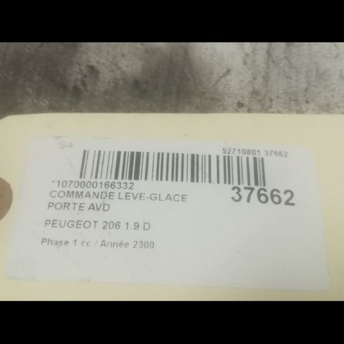 Commande lève-glace porte avant droite occasion PEUGEOT 206 Phase 1 09-1998->03-2009 1.9 D 3
