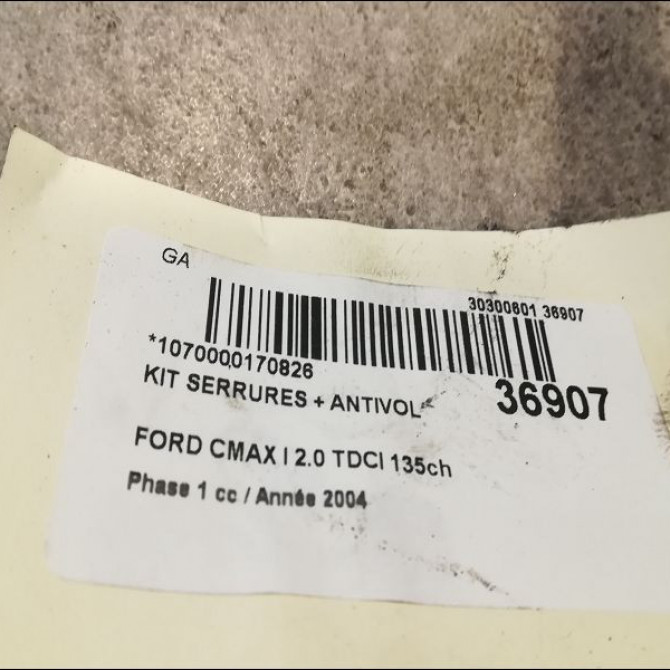 Kit serrures + antivol occasion FORD CMAX I Phase 1 09-2003->03-2007 2.0 TDCI 135ch 1466230 2