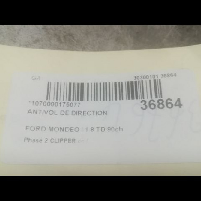 Antivol de direction occasion FORD MONDEO I Phase 2 CLIPPER 10-1996->09-2000 1.8 TD 90ch 6980063 2