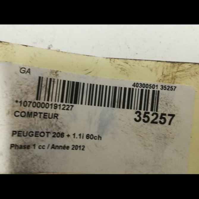 Compteur occasion PEUGEOT 206 + Phase 1 03-2009->05-2013 1.1i 60ch 6103HF 3