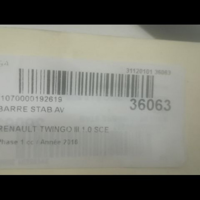 Barre stab av occasion RENAULT TWINGO III Phase 1 06-2014->... 1.0 SCE 12v 70ch 546112320R 2