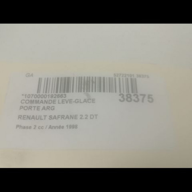 Commande leve-glace porte arrière gauche occasion RENAULT SAFRANE Phase 2 09-1996->08-2000 2.2 DT 7700412743 3