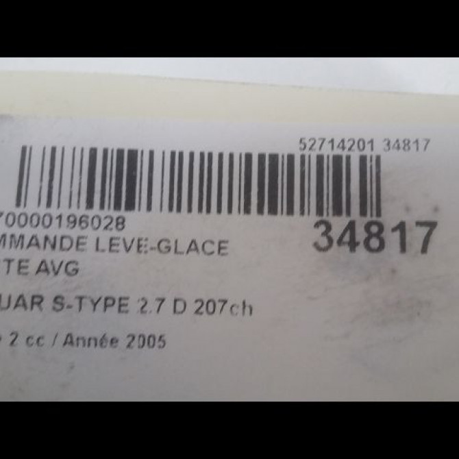 Commande lève-glace porte avant gauche occasion JAGUAR S-TYPE Phase 2 01-2002->12-2007 2.7 D 207ch XR837169 3