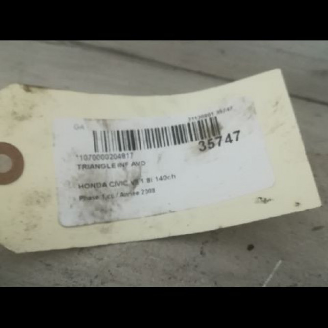 Triangle inf avd occasion HONDA CIVIC VII Phase 1 01-2006->09-2008 1.8i 140ch 51350SMGE07 3
