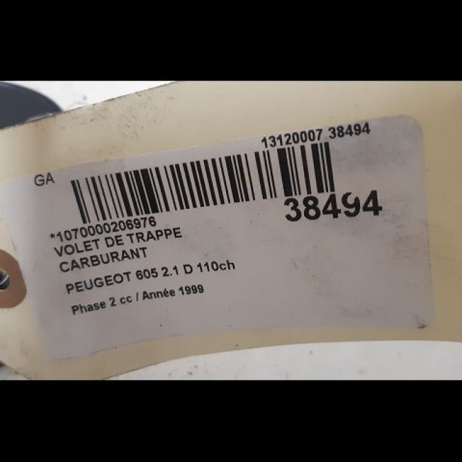 Volet de trappe carburant occasion PEUGEOT 605 Phase 2 07-1994->07-1999 2.1 D 110ch 151741 2