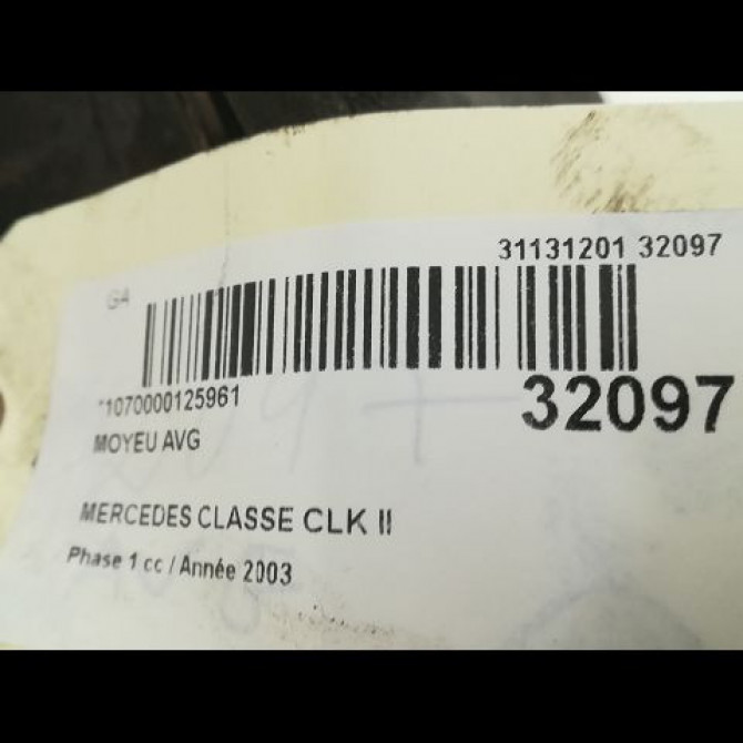 Moyeu avg occasion MERCEDES CLASSE CLK II Phase 1 05-2002->12-2009 270 CDI 2033300051 3