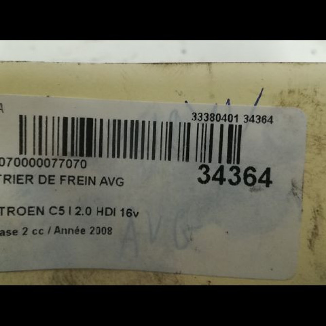 Etrier de frein avant gauche occasion CITROEN C5 I Phase 2 09-2004->06-2008 2.0 HDI 16v 138ch 3