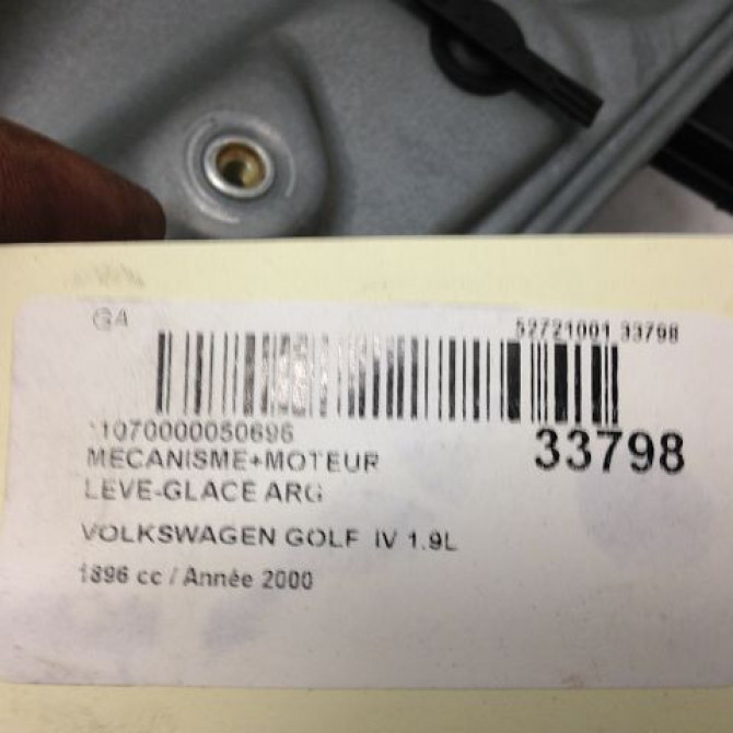 Mecanisme+moteur leve-glace arg occasion VOLKSWAGEN GOLF IV GOLF IV Phase 1 1998-01-01->2005-06-30 1.9 TDI 100ch 1J4839461F 3