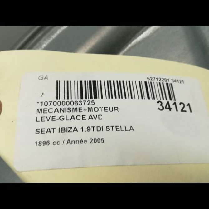 Mecanisme + moteur lève-glace avant droit occasion SEAT IBIZA III Phase 1 03-2002->03-2006 1.9 TDI 100ch 6L4837462 3