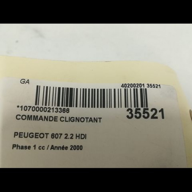 Commande clignotant occasion PEUGEOT 607 Phase 1 11-1999->09-2004 2.2 HDI 625386 3