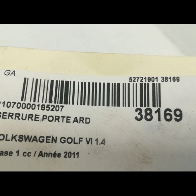 Serrure porte ard occasion VOLKSWAGEN GOLF VI Phase 1 10-2008->04-2013 1.4 TSI 16v 122ch 5K4839016M 3