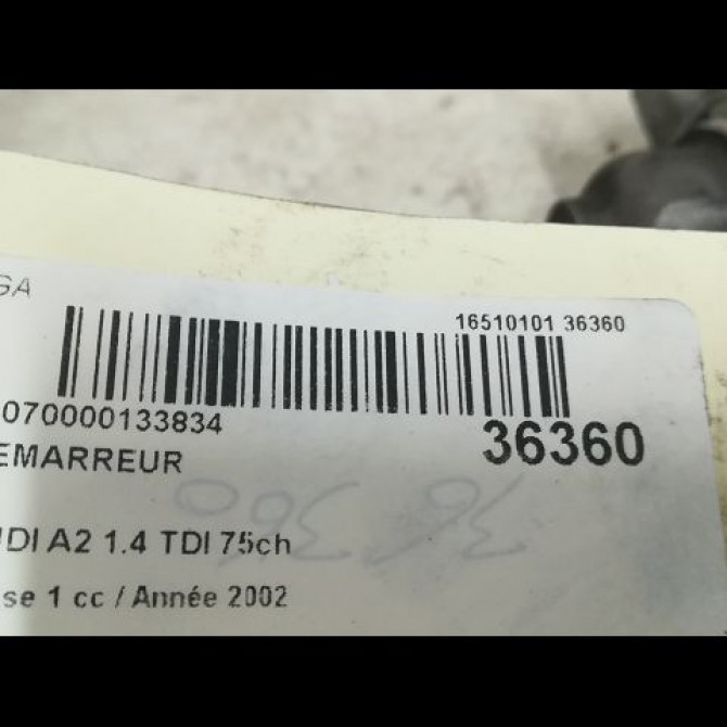 Démarreur occasion AUDI A2 Phase 1 07-2000->12-2005 1.4 TDI 75ch 4