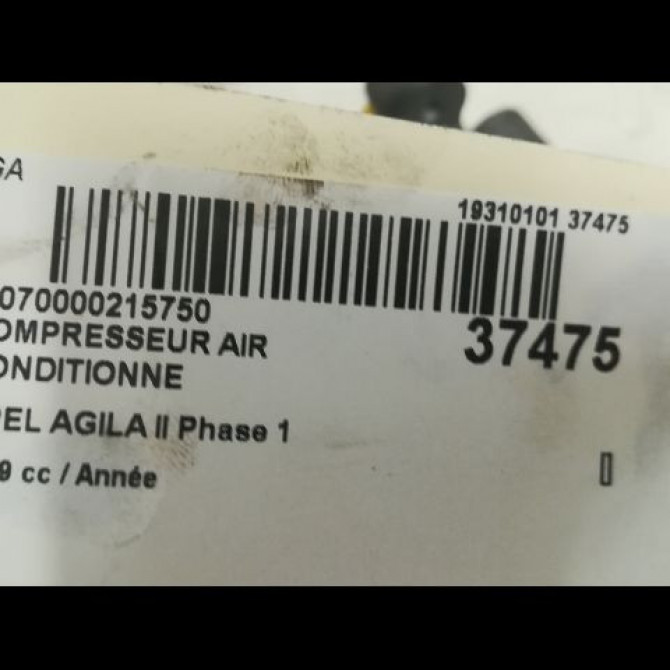 Compresseur air conditionne occasion OPEL AGILA II Phase 1 03-2008->12-2014 93194040 4