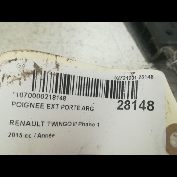 Poignee ext porte arg occasion RENAULT TWINGO III Phase 1 06-2014->... 826067397R 3