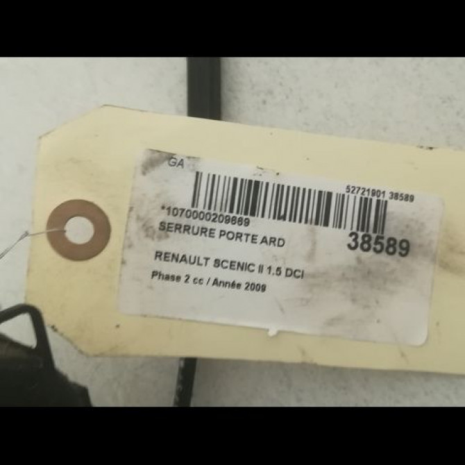 Serrure porte ard occasion RENAULT SCENIC II Phase 2 09-2006->04-2009 1.5 DCI 105ch 8200119332 3