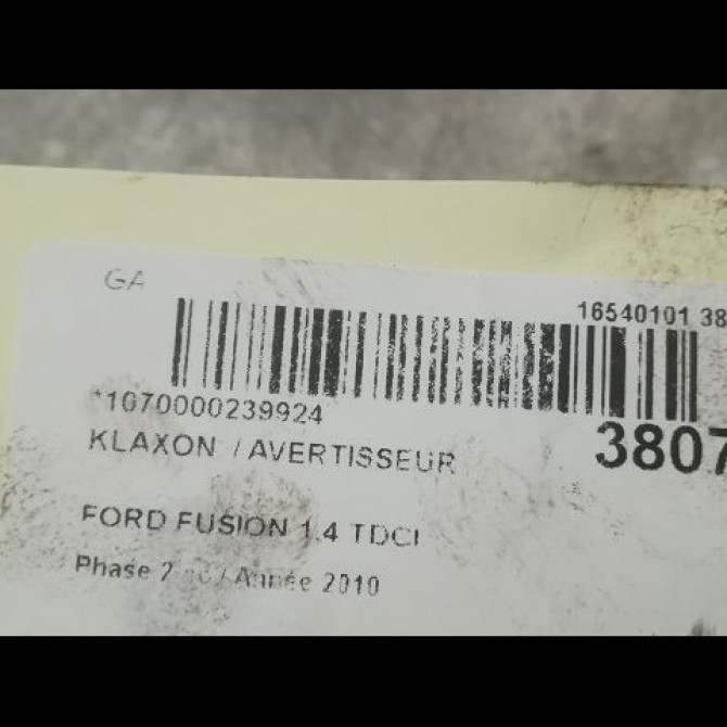 Klaxon  / avertisseur occasion FORD FUSION Phase 2 10-2005->09-2011 1.4 TDCI 1346292 3