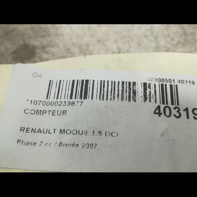 Compteur occasion RENAULT MODUS Phase 2 01-2008->12-2012 1.5 DCI 105ch 8200699920 3