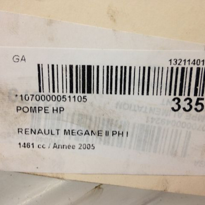 Pompe hp occasion RENAULT MEGANE II Phase 1 09-2003->12-2005 1.5 DCI 80ch 5