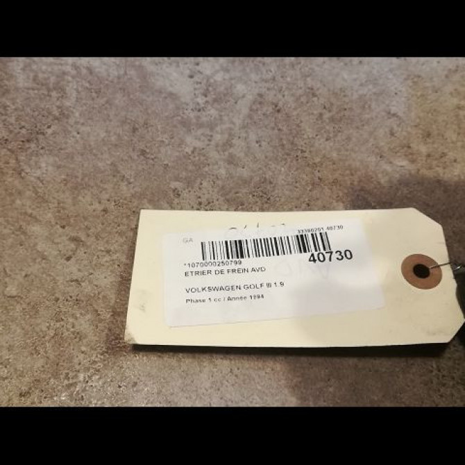 Etrier de frein avant droit occasion VOLKSWAGEN GOLF III Phase 1 01-1992->12-1997 1.9 TDI 90ch 1H0615124BX 2