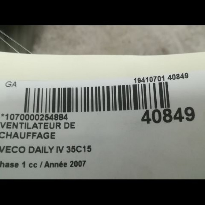 Ventilateur de chauffage occasion IVECO DAILY IV phase 1 04-2006->04-2009 35C15 3