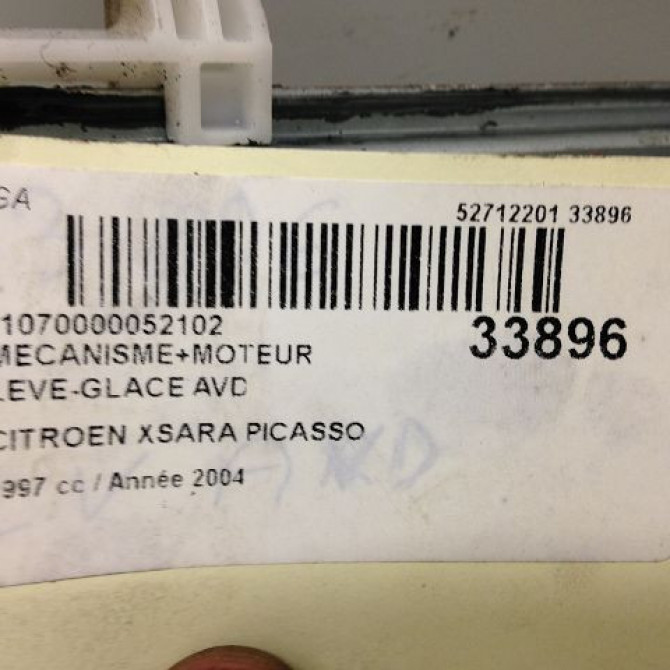 Mecanisme + moteur lève-glace avant droit occasion CITROEN XSARA PICASSO Phase 1 12-1999->02-2004 2.0 HDi 90ch 00009222F9 3