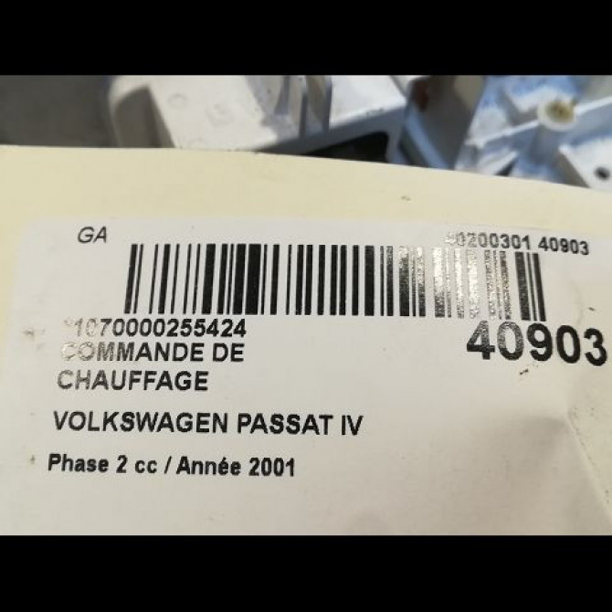 Commande de chauffage occasion VOLKSWAGEN PASSAT IV Phase 2 10-2000->03-2005 1.9 TDI 100ch 3