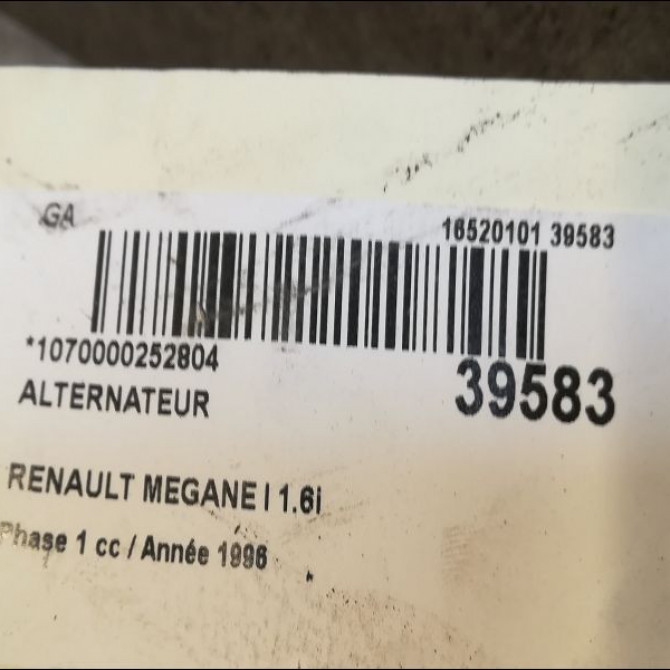Alternateur occasion RENAULT MEGANE I Phase 1 11-1995->03-1999 1.6i 7700436628 4