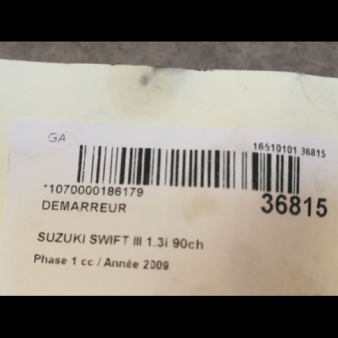 Démarreur occasion SUZUKI SWIFT III Phase 1 03-2005->09-2011 1.3i 90ch 4