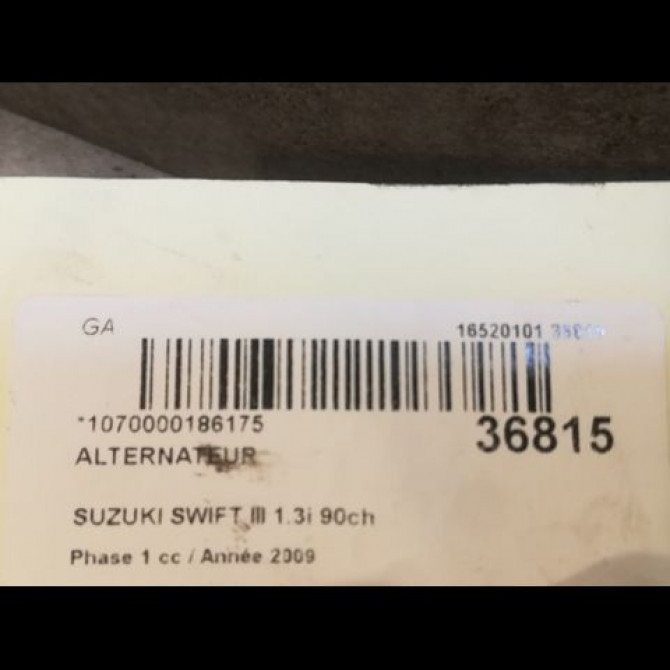 Alternateur occasion SUZUKI SWIFT III Phase 1 03-2005->09-2011 1.3i 90ch 4