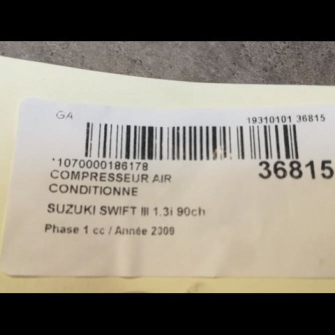 Compresseur air conditionne occasion SUZUKI SWIFT III Phase 1 03-2005->09-2011 1.3i 90ch 4