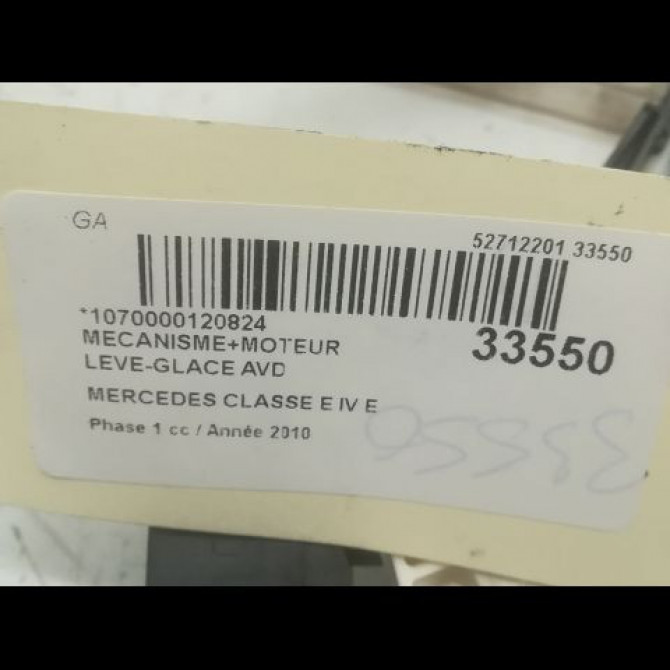 Mecanisme + moteur lève-glace avant droit occasion MERCEDES CLASSE E IV Phase 1 03-2009->11-2012 E 350 CDI 231ch 2077200846 5