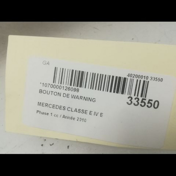 Bouton de warning occasion MERCEDES CLASSE E IV Phase 1 03-2009->11-2012 E 350 CDI 231ch 2079053700 3