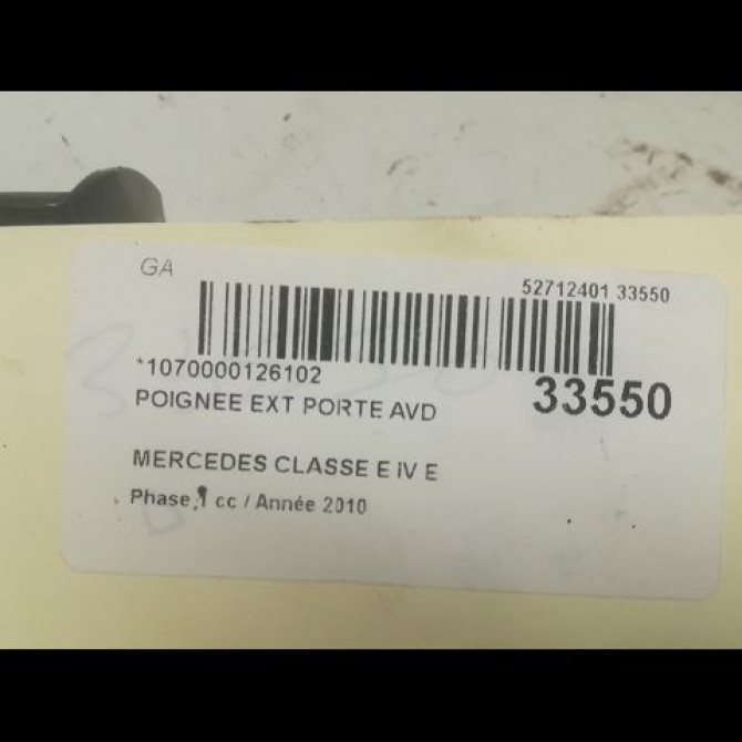 Poignee ext porte avd occasion MERCEDES CLASSE E IV Phase 1 03-2009->11-2012 E 350 CDI 231ch 20476002709999 3