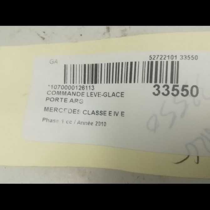 Commande leve-glace porte arrière gauche occasion MERCEDES CLASSE E IV Phase 1 03-2009->11-2012 E 350 CDI 231ch 20490555029107 3