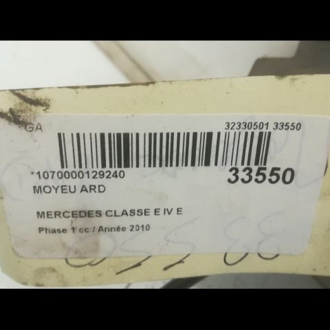 Moyeu ard occasion MERCEDES CLASSE E IV Phase 1 03-2009->11-2012 E 350 CDI 231ch 2309810127 4