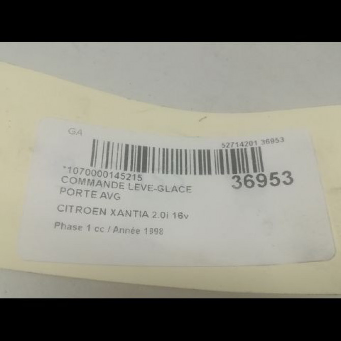 Commande lève-glace porte avant gauche occasion CITROEN XANTIA Phase 1 03-1993->06-1998 2.0i 16v 3
